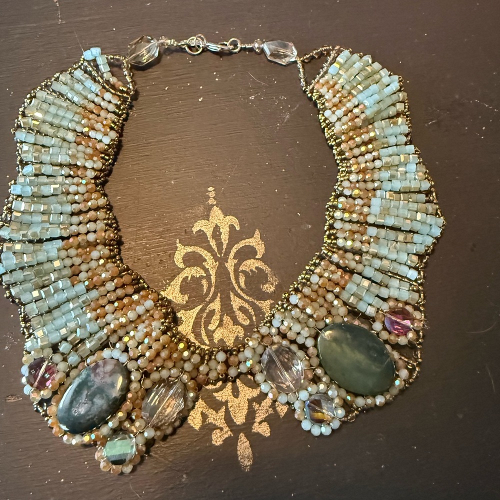 Tasha Blue and Purple Bib Necklace